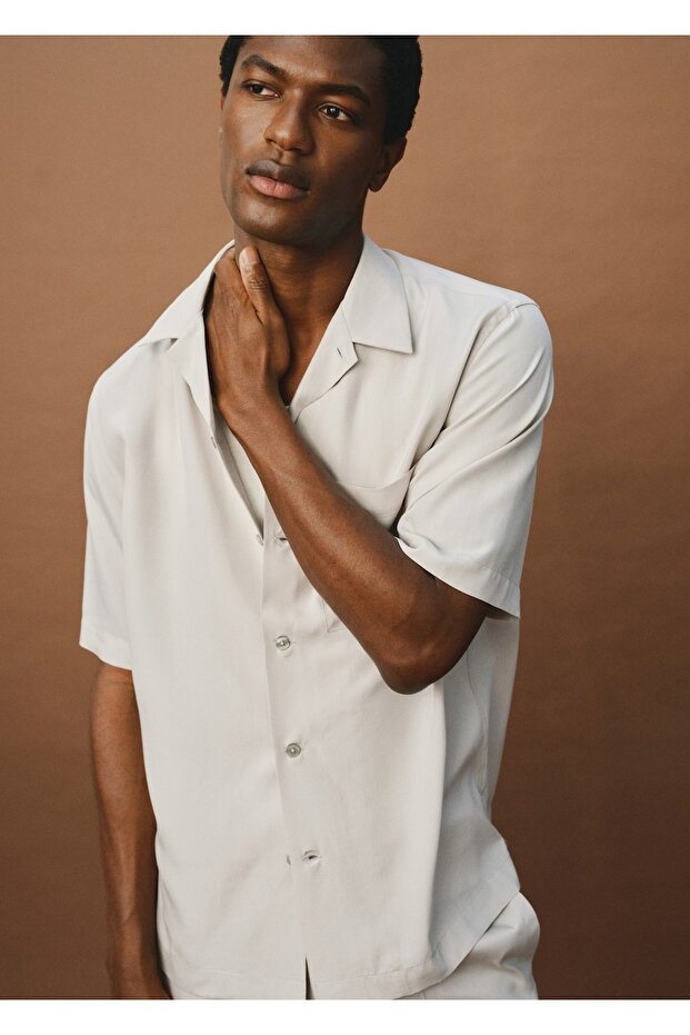 Regular kesim lyocell gömlek - 8