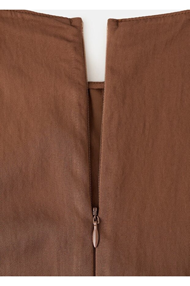 Pileli evaze elbise - 5