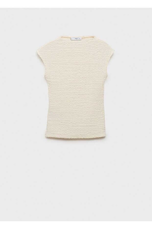 Krep pamuklu bluz - 3