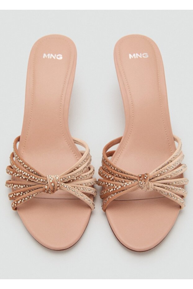 Strass taşlı kitten topuklu sandalet - 6