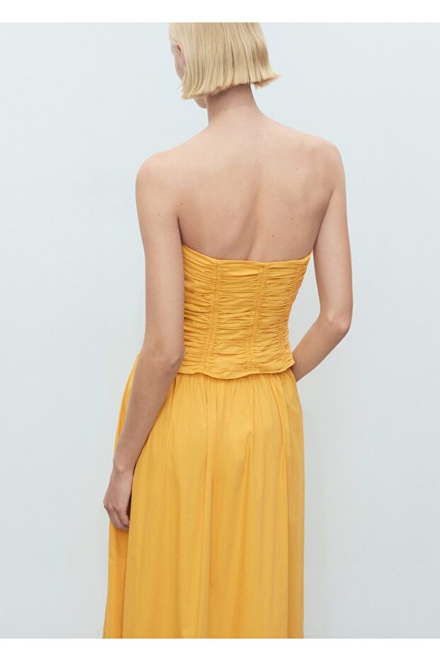 Dantelli straplez bluz - 4