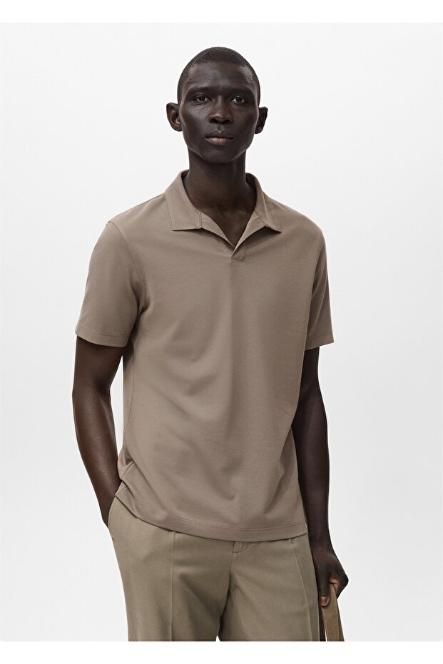 Pamuklu pike polo gömlek - 1