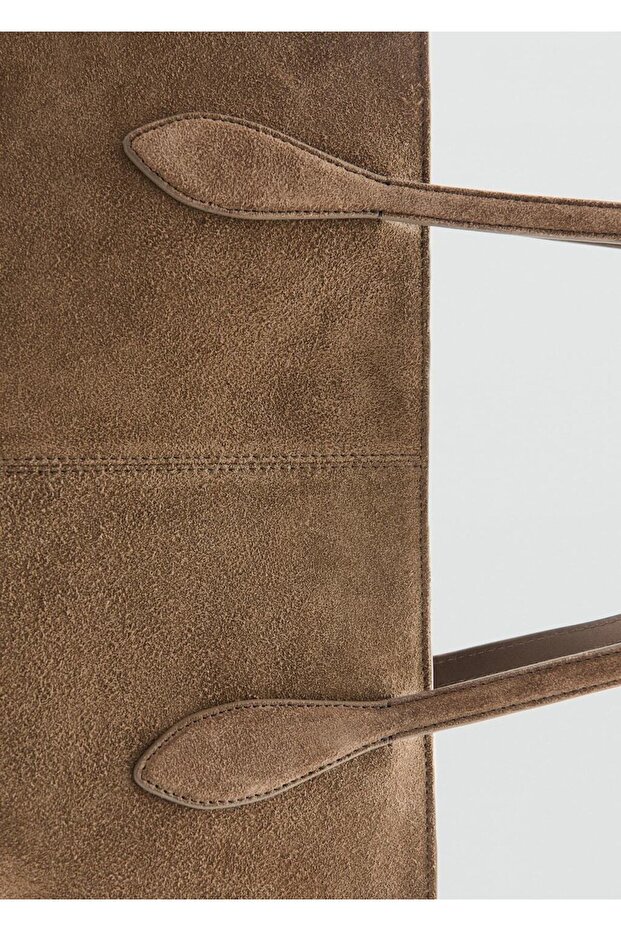 Süet shopper çanta - 3