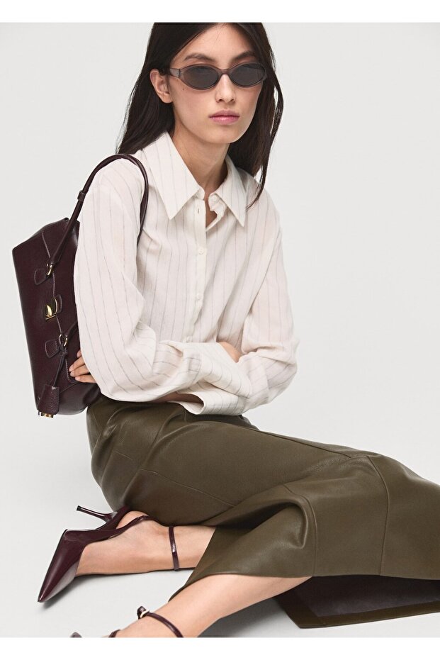 Deri görünümlü kalem etek - 6