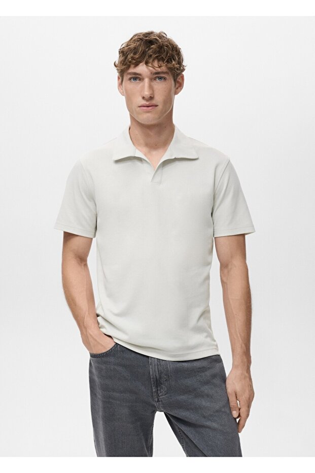 Pamuklu pike polo gömlek - 1