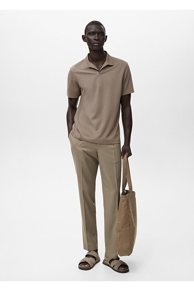 Pamuklu pike polo gömlek - 2