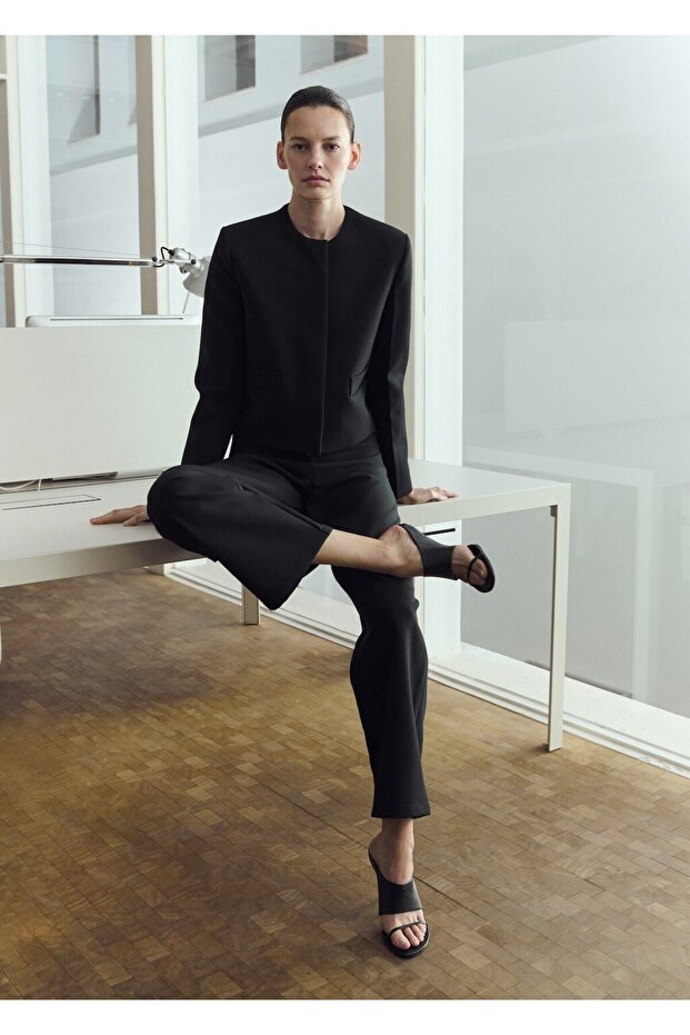 Crop blazer ceket - 2