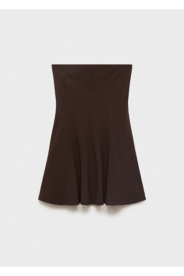 Straplez pileli kısa elbise - 3