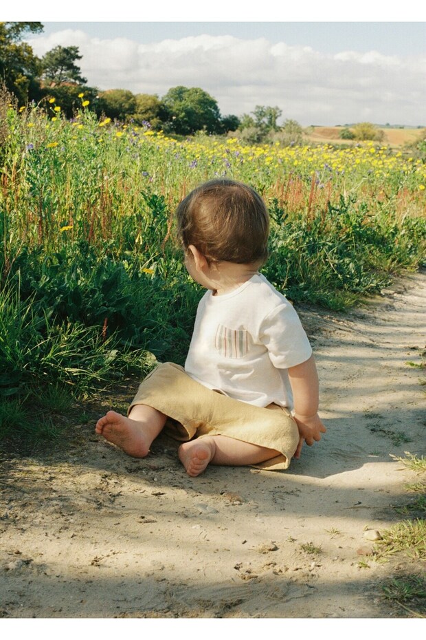 Keten pamuklu şort - 3