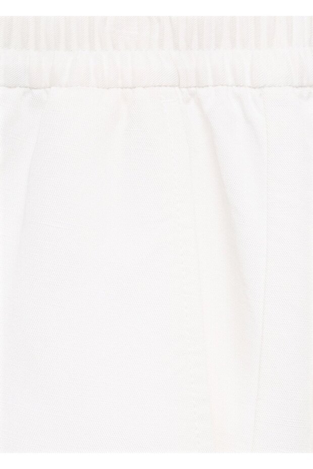 Keten karışımlı elastik belli bermuda şort - 5