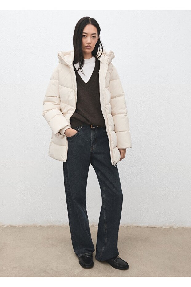 Kapüşonlu kapitone anorak - 2