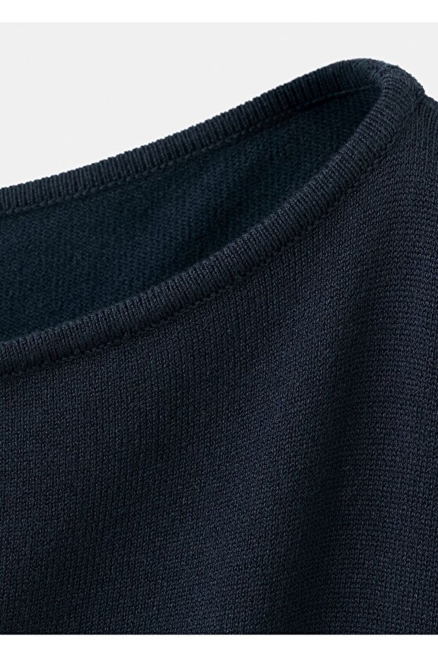 Kayık yaka örgü kazak - 7