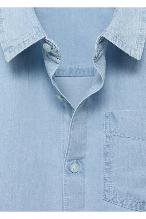 Pamuklu denim gömlek - 4