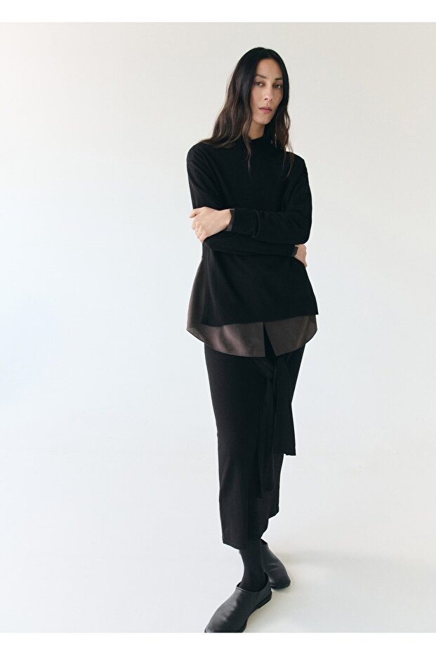 Düğüm detaylı triko etek - 2