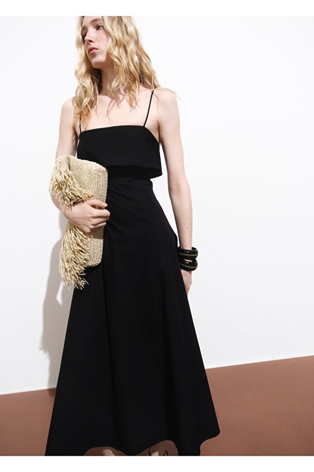 Evaze pamuklu elbise - 1