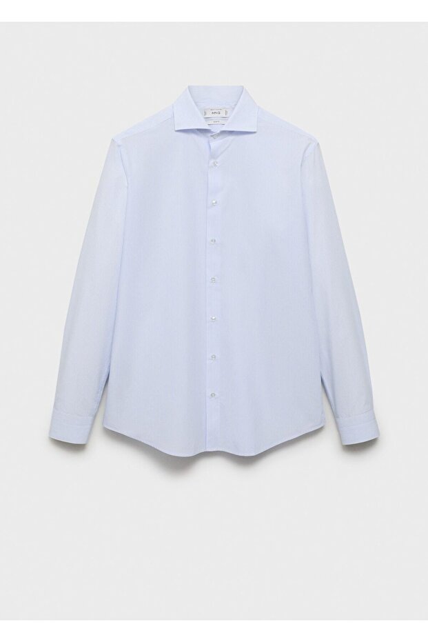 Slim fit ince çizgili gömlek - 3