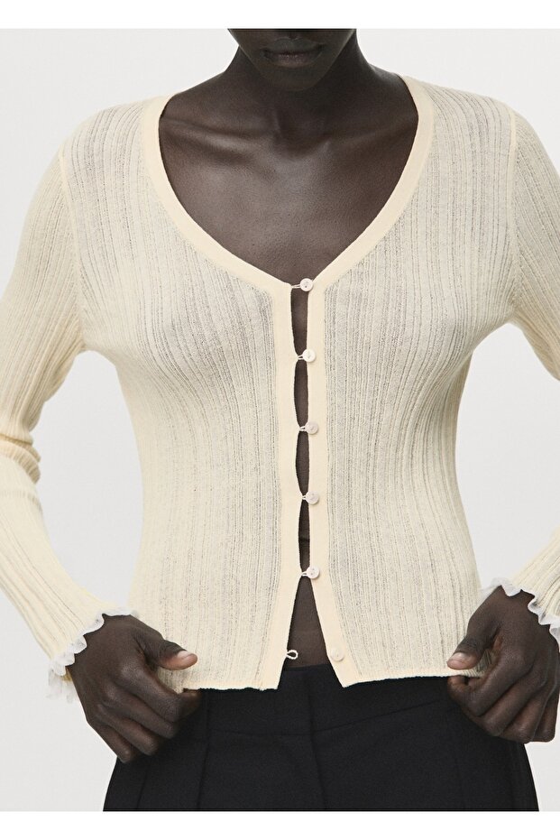 Kontrast biyeli hırka - 6