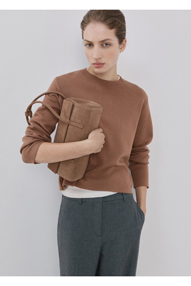 Yuvarlak yaka triko kazak - 1