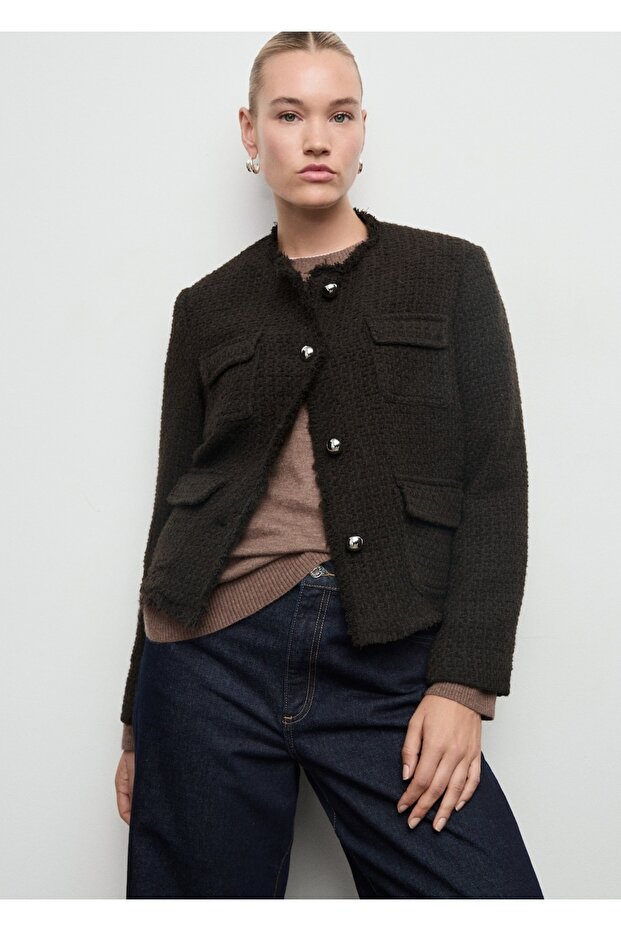 Dikişsiz tüvit ceket - 8