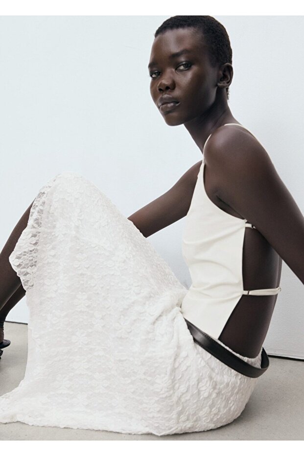 Dantelli midi etek - 8