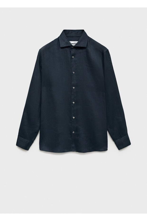 %100 keten slim fit gömlek - 3