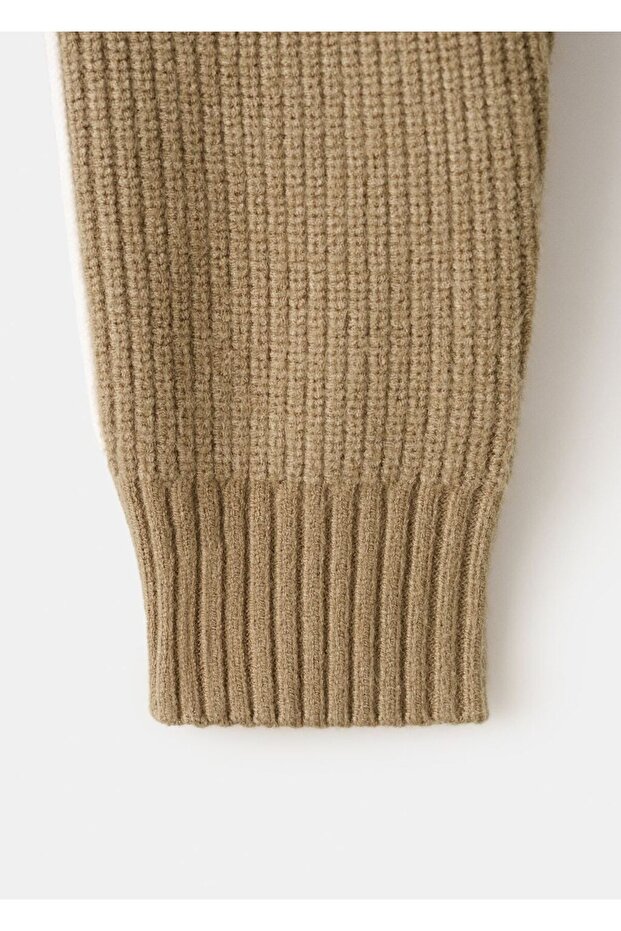 Kontrast çizgili perkins yaka jarse - 5