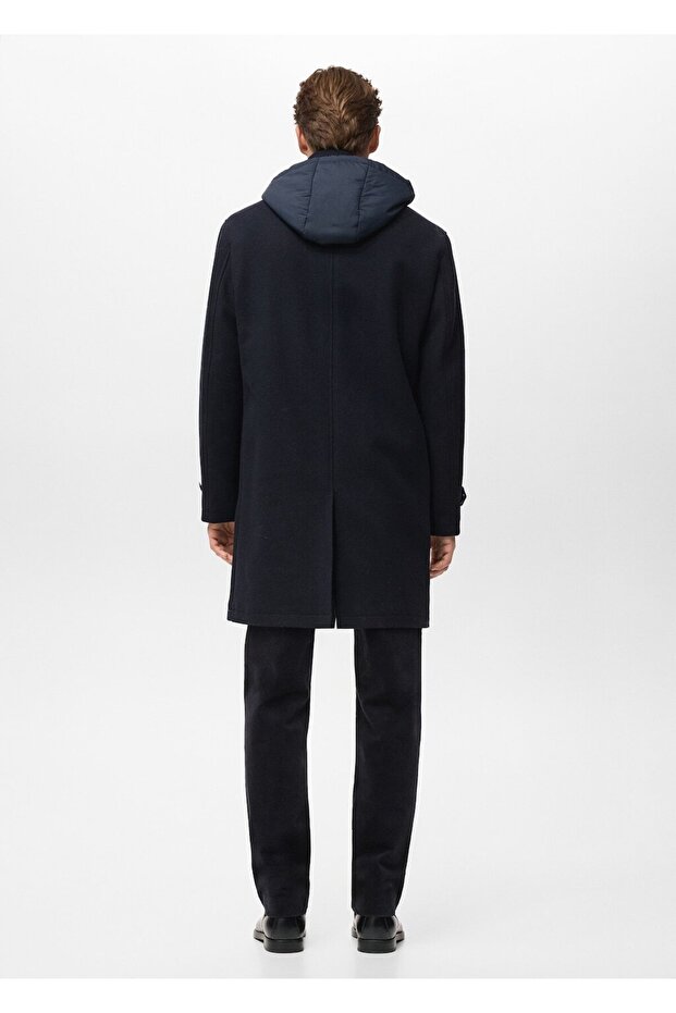 Çıkarılabilir kapüşonlu yün ceket - 4