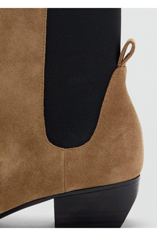 Topuklu süet yarım bot - 3