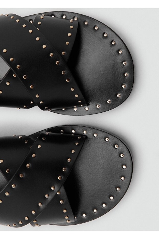 Studded Leather Sandals - 4