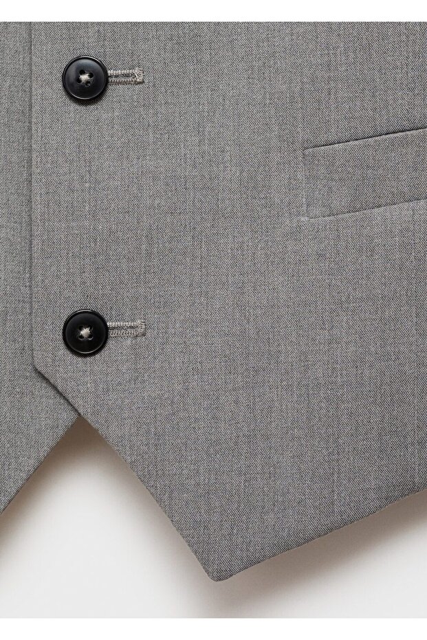 Paris super slim fit kumaş yelek - 8