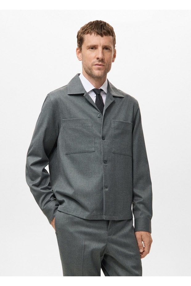 Akışkan cepli overshirt - 1