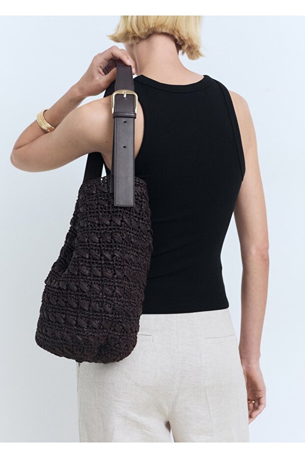 Lastik örgü pamuklu bluz - 7