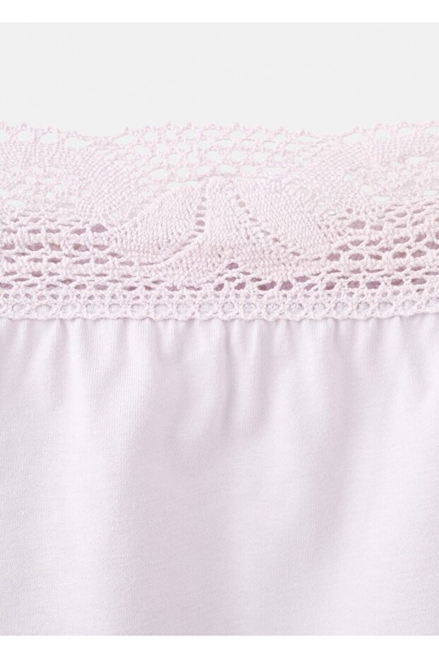 Dantel askılı pamuklu bluz - 5