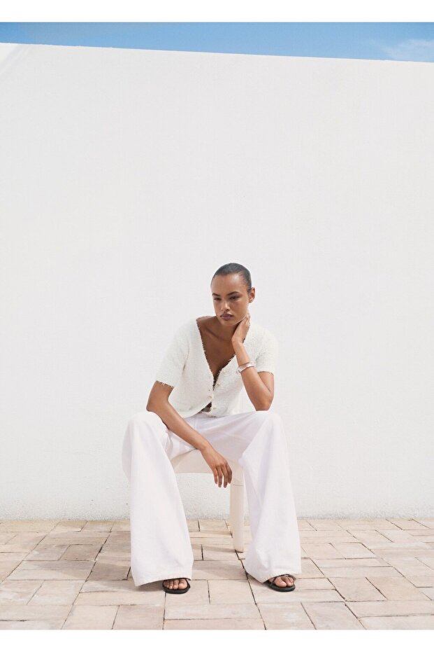 Kısa kollu bouclé ceket - 7