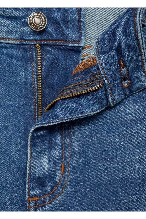 Slim fit kot bermuda şort - 5