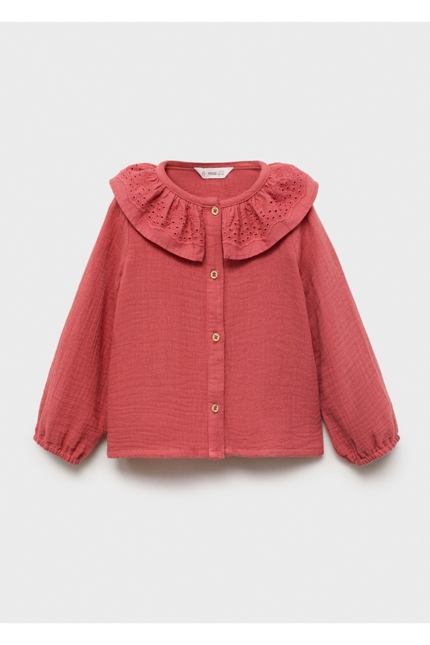 İşlemeli bambula bluz - 3