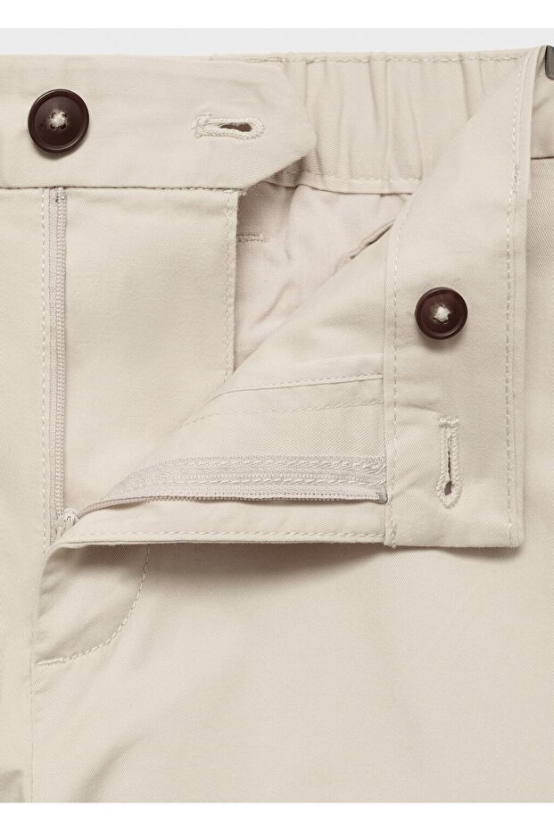 Dar kesim chino pamuklu bermuda şort - 5