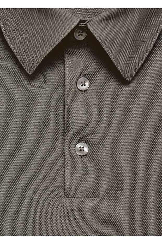 Pamuklu pike polo gömlek - 8