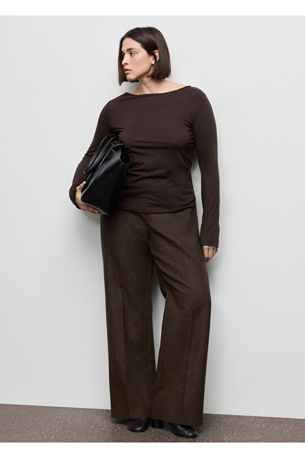 Kayık yaka tişört - 7