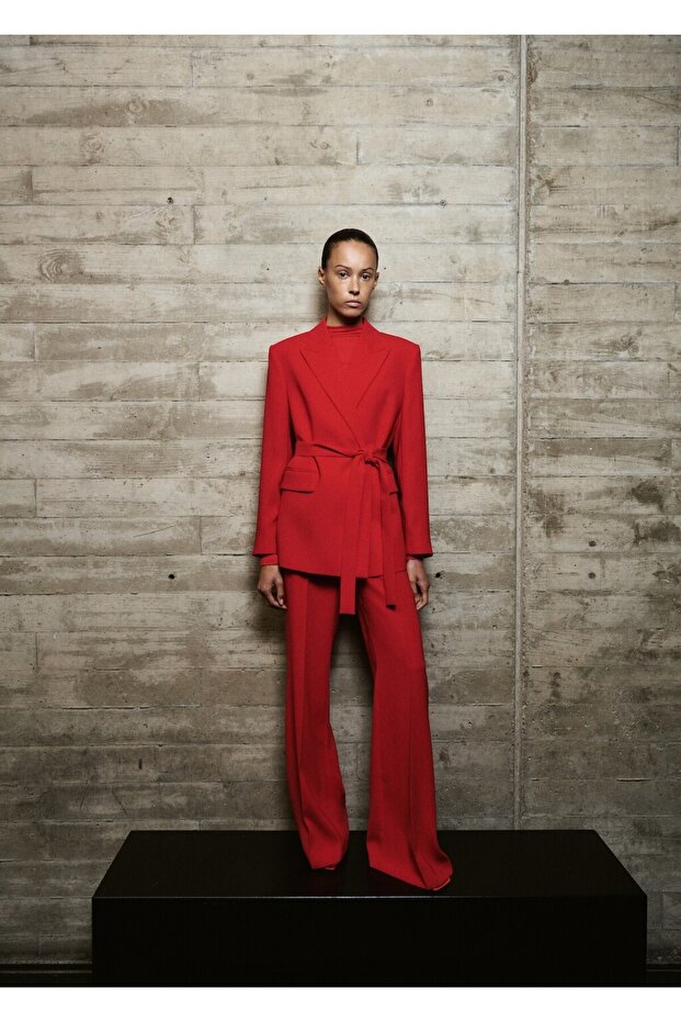 Fular detaylı blazer ceket - 2