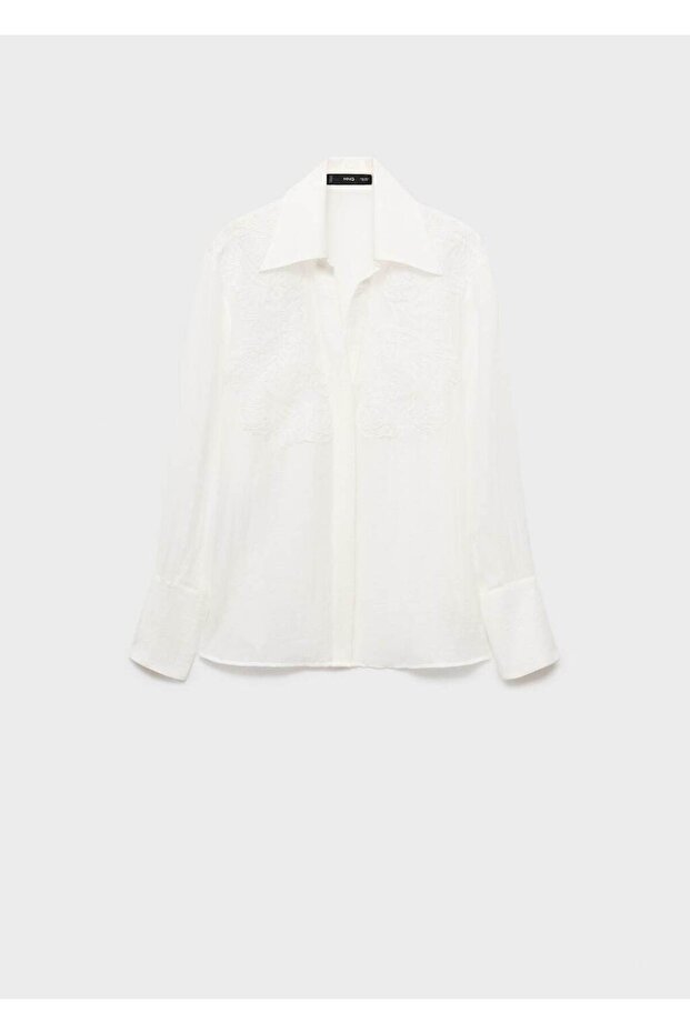 Yamalı lyocell gömlek - 3