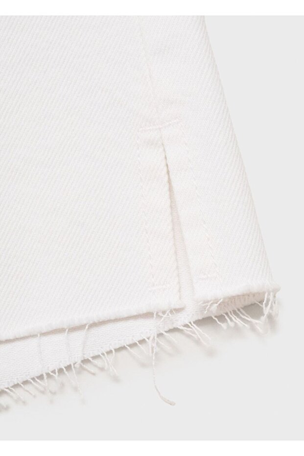 Paçaları dikişsiz denim şort - 5