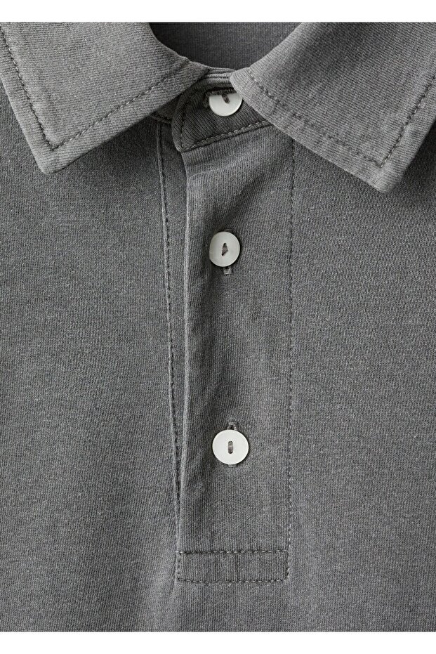 Pamuklu basic polo tişört - 7