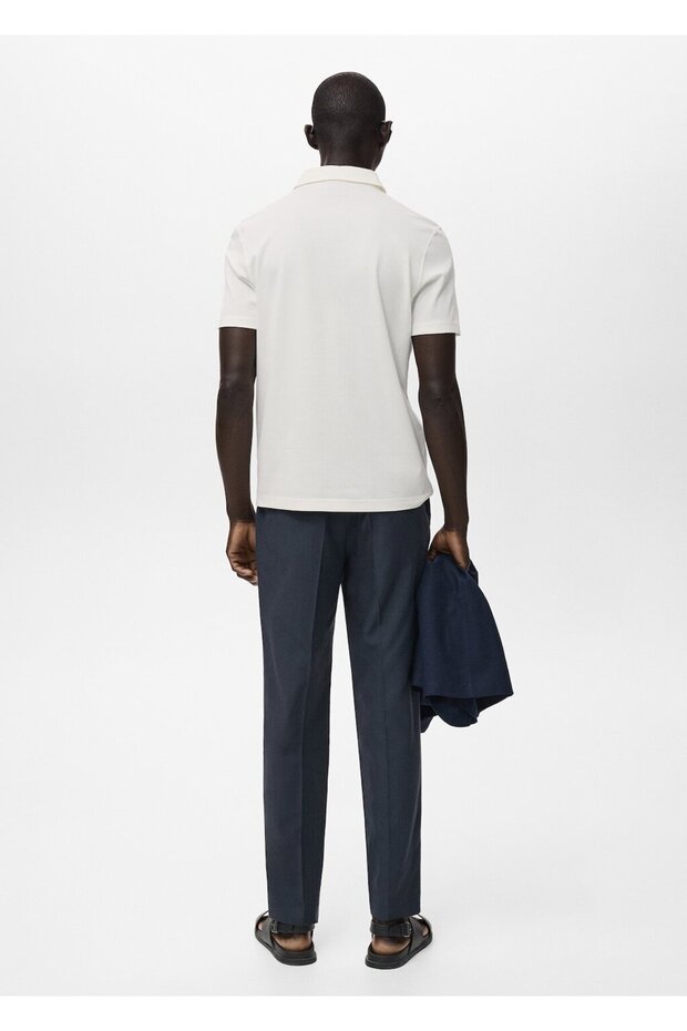 Tapered kesim pamuklu cropped pantolon - 4