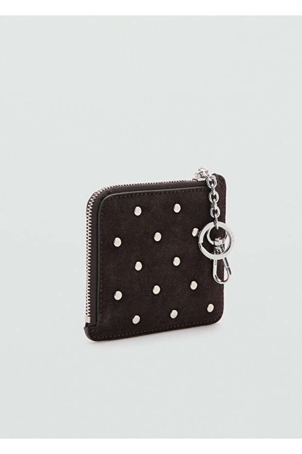 Zımba detaylı süet cüzdan - 5