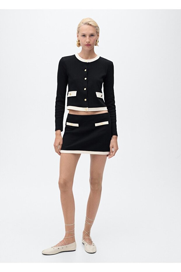 Kontrast pamuk etek - 2