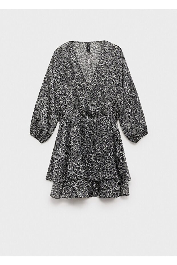 Volantkleid mit Tiermuster - 3