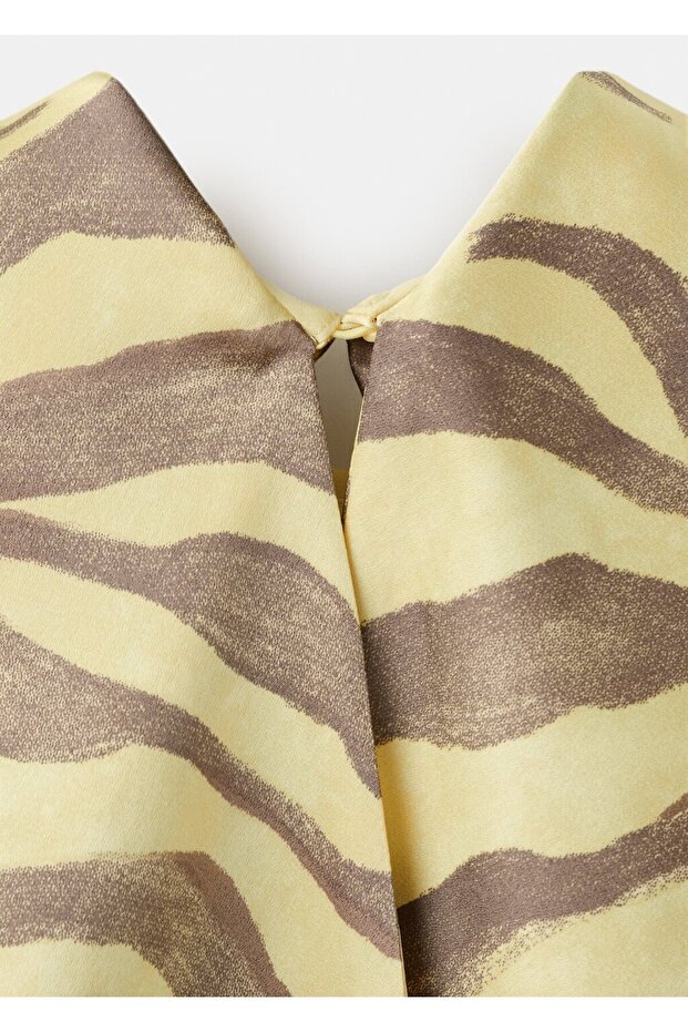 Fularlı desenli elbise - 5