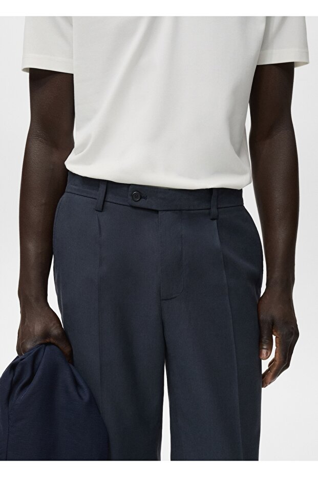 Tapered kesim pamuklu cropped pantolon - 6