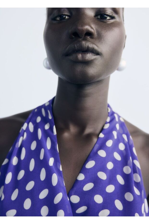 Puantiyeli anvelop elbise - 6